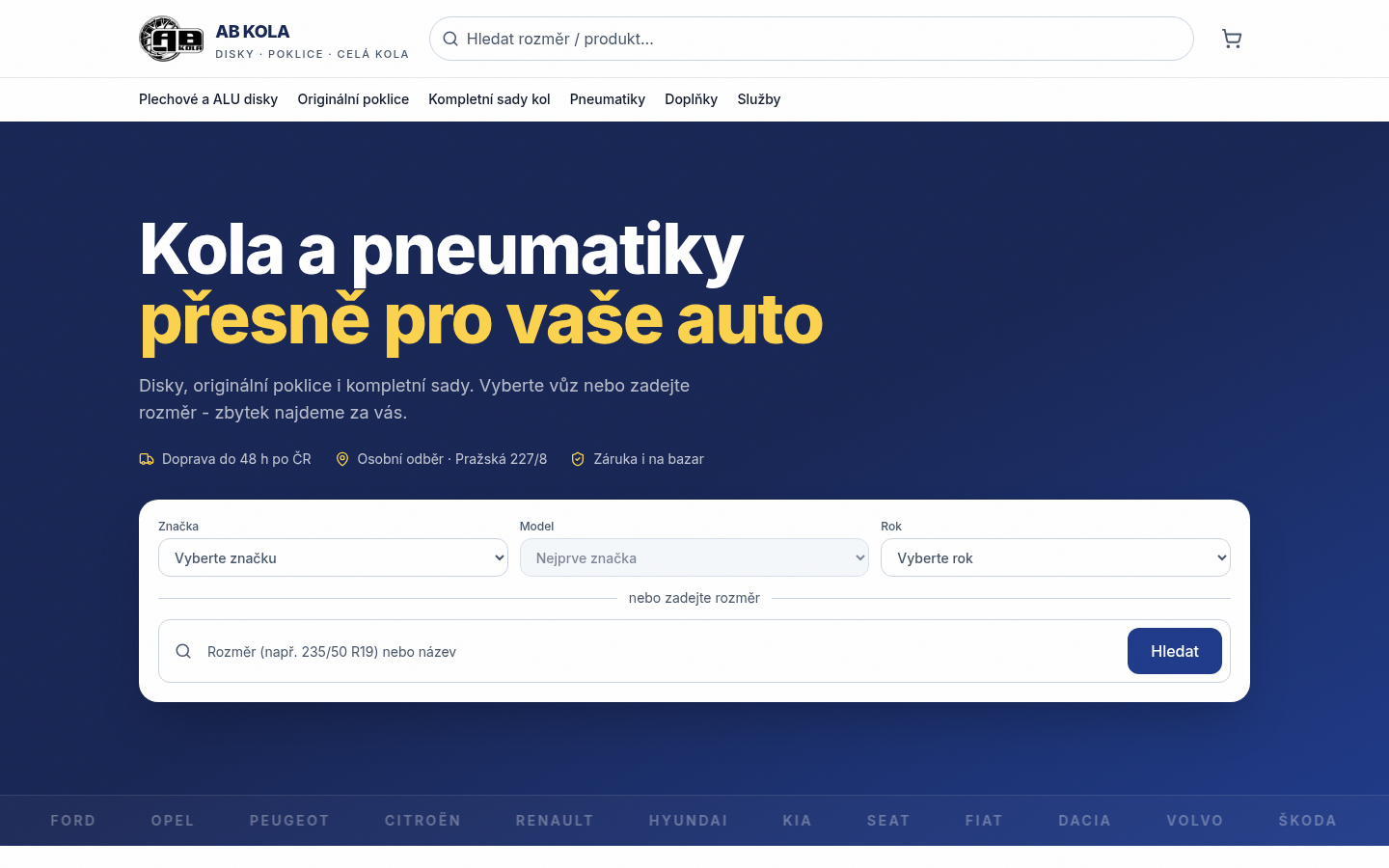AB Kola Mělník - disky, poklice a kompletní sady kol